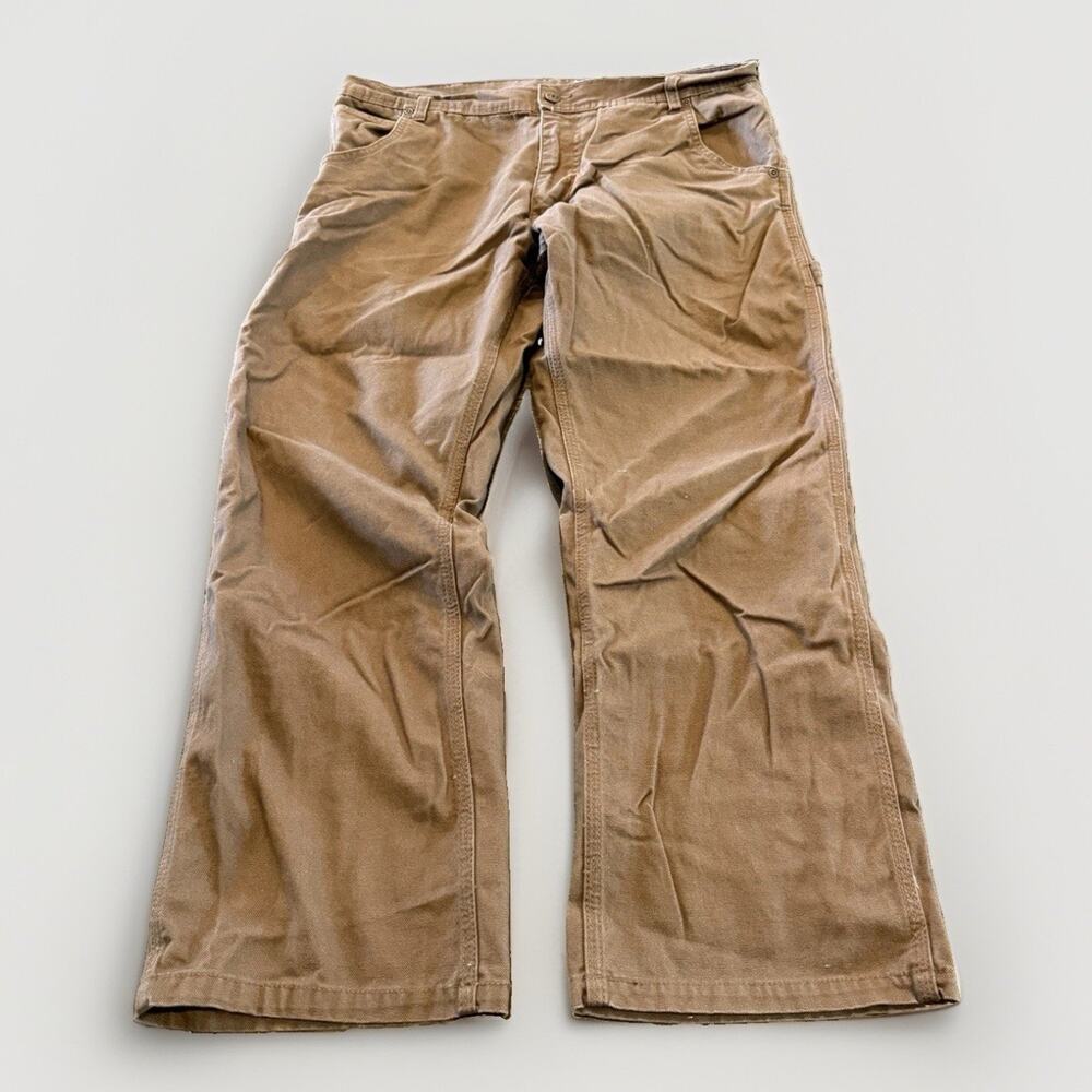 Key Dungarees Mens Brown Duck Canvas 100% Cotton Carpenter Pants Size 34x29
